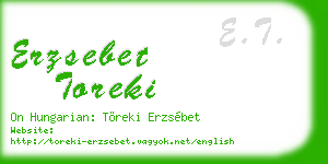 erzsebet toreki business card